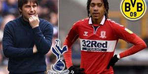 Tottenham's move for Djed Spence 'hits a snag with Spurs reluctant to pay Middlesbrough's £15m plus add-ons asking price' for the England Under 21 star amid interest from Premier League rivals and Dortmund