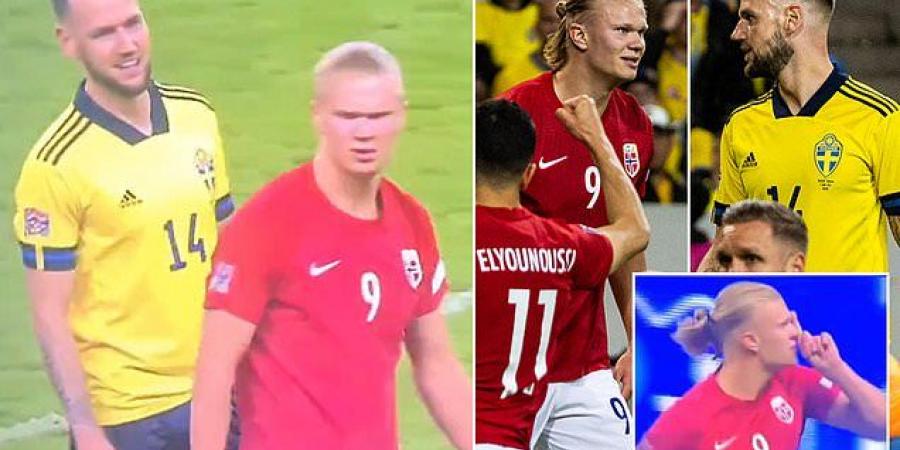 Erling Haaland reveals the blow-by-blow details of his explosive row with Sweden's Alexander Milosevic, who he says called him a 'whore' and threatened to 'break his legs'... before he celebrated his goal for Norway in front of his rival's face