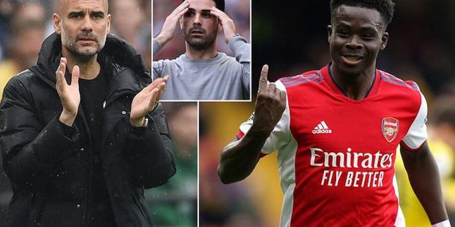 Manchester City ramp up interest in Arsenal and England star Bukayo Saka as they look to steal a march on rivals Liverpool - with Gunners yet to tie winger down to a new contract as he enters final two years of his deal
