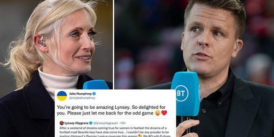 Jake Humphrey is DROPPED from BT Sport's Premier League coverage and replaced by Lynsey Hipgrave... but the presenter insists he CHOSE to do less games as he's 'too busy' 