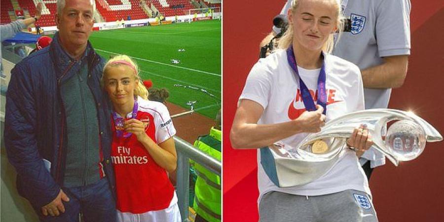 'She's kicked a ball since she could walk': Chloe Kelly's proud mother calls her 24-year-old daughter a 'superstar' as the England striker's dad recalls her practicing with her five big brothers