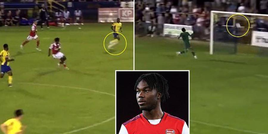 'That's Beckham-esque!': Arsenal fans rave about teenager Joel Ideho's stunning strike from near the halfway line during the youth team's pre-season win over St Albans City