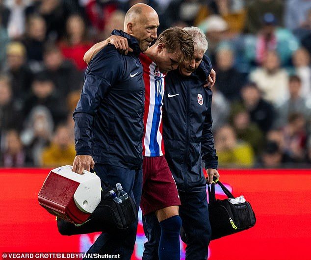 Martin Odegaard was taken off with an ankle injury on Norway duty in a blow for Arsenal