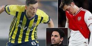 Arsenal 'are STILL paying over 90% of Mesut Ozil's huge £350,000-a-week wages' despite the German joining Fenerbahce on a free transfer back in January... and they won't be free of his mega-contract until the end of June