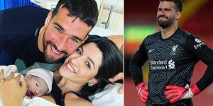 Alisson Becker's wife Natalia gives birth to the couple's third child as Liverpool goalkeeper welcomes baby boy... just two days after his man-of-the-match display against Southampton! 