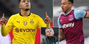 Manchester United 'could use Jesse Lingard as makeweight in bid to sign Borussia Dortmund star Jadon Sancho' with West Ham struggling to afford England star's £100,000-a-week salary