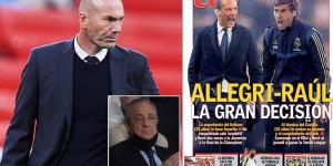 Real Madrid's 'great decision' this summer rests on Max Allegri or Raul to replace Zinedine Zidane... with the Italian 'favoured in the boardroom having won at the highest level'