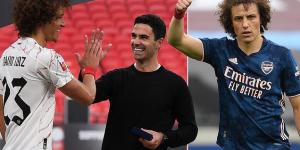Arsenal boss Mikel Arteta admits he's 'sad' to lose David Luiz as he pays tribute to the defender ahead of his summer exit after just two years at the Emirates
