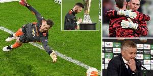 David de Gea has the WORST penalty save percentage of any Premier League goalkeeper of the last seven seasons at just FOUR PER CENT - Ole Gunnar Solskjaer should've gambled and brought on Dean Henderson for the Europa League final shootout