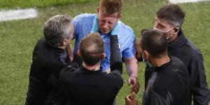 Kevin de Bruyne is left in TEARS after being forced off injured in Champions League final against Chelsea following a clash of heads with Antonio Rudiger as the Belgian's superb season with Manchester City ends in agony