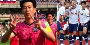 'I love you': Son Heung-Min dedicates his goal for South Korea to Christian Eriksen after his former Tottenham team-mate collapsed on the pitch for Denmark at Euro 2020