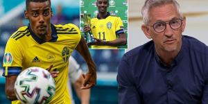 'I'm not aware of him... an old player in the studio?': Gary Lineker left red-faced after Sweden hero Alexander Isak admits he doesn't know who he is after hearing the BBC host praised his display in the Euro 2020 victory against Slovakia