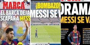 صدمة عالمية.. صور أغلفة الصحف الإسبانية عن رحيل ميسي
