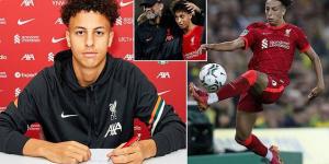 Liverpool's talented young winger Kaide Gordon, 17, signs his first professional contract after making impressive start to his Anfield career