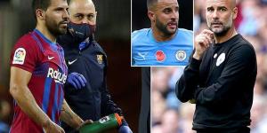 'Be careful and be safe': Pep Guardiola tells Sergio Aguero to 'enjoy his life' if he is unable to play again after being ruled out for at least three months with heart arrhythmia, as Kyle Walker and Man City rally around their legendary striker