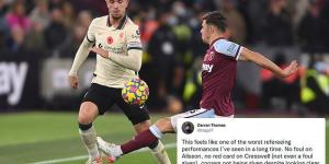 'One of the worst refereeing performances': Liverpool fans brand Craig Pawson's controversial decision not to send Aaron Cresswell off for a nasty challenge on Jordan Henderson as a 'complete and utter joke'