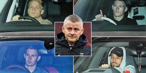 Not-so refreshed and relaxed! Glum Manchester United stars report back for training after a surprise week off - despite their shocking form leaving Ole Gunnar Solkjaer fighting for his job