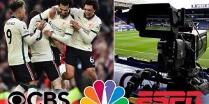 Premier League's US TV rights set to be sold for $2BILLION - doubling their income Stateside - as CBS, NBC and ESPN fight in an auction that 'shows soccer is breaking into America'