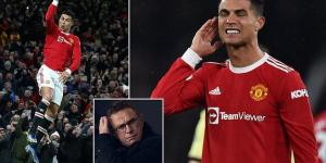 Cristiano Ronaldo 'is a big DOUBT for Ralf Rangnick's first game in charge of Man United against Crystal Palace... with fears he injured his knee while CELEBRATING winner against Arsenal'
