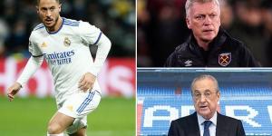 West Ham 'make cheeky £21m bid for Eden Hazard' but Real Madrid turn down offer despite Belgian barely featuring for first team as president Florentino Perez demands at least £48m to part with flop record signing