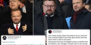 'He has been the biggest poison': Manchester United fans celebrate the news Ed Woodward will leave at the end of January - but many fear replacement Richard Arnold will just be a 'Woodward 2.0' 