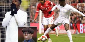 Ian Wright takes aim at 'very poor' Eddie Nketiah in Arsenal's FA Cup loss to Nottingham Forest as the Gunners icon criticises his movement and urges the forward to be 'sharper' after missing chance to put the team ahead 