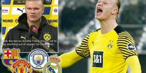 Erling Haaland puts Manchester United, City, Barcelona and Real Madrid on high alert after admitting Borussia Dortmund are 'pressuring' him to make a decision over his future very soon