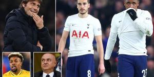 Antonio Conte admitted the gap between Tottenham and their rivals is 'very big' and Jamie Redknapp fears he may WALK away... so, what must Daniel Levy do in the last eight days of the January transfer window to keep the fiery Italian happy?