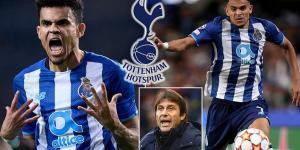 Tottenham 'make £37.6m bid to sign Porto winger Luis Diaz' with manager Antonio Conte keen to strengthen his squad by the end of the transfer window to boost their top-four hopes