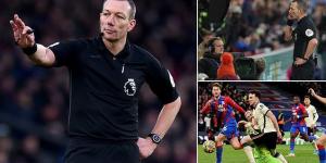Kevin Friend is DROPPED from the Premier League's next round of games after his controversial refereeing display during Liverpool's 3-1 win at Crystal Palace - including the decision to award Diogo Jota a dubious penalty