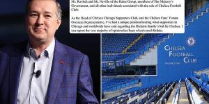 Chelsea's board and the government are warned that allowing the Ricketts family to buy the club threatens their success, the future of Stamford Bridge AND their community values... by fans from Chicago who have seen how they run the Cubs