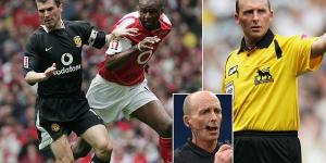 Mike Dean admits he was 'in awe, nervous and scared' of refereeing Roy Keane, Patrick Vieira and 'massive, big personality players' when he first took charge of Premier League games, as controversial official gets set to retire