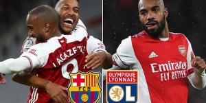 Barcelona 'want to sign Alexandre Lacazette on a free transfer and reunite him with Pierre-Emerick Aubameyang'... but Lyon also remain interested in re-signing the Arsenal striker