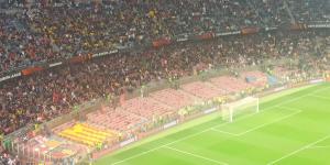 Barça fans protest against Frankfurt support inside Camp Nou