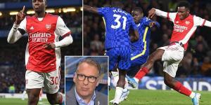 Paul Merson says Eddie Nketiah could make the difference for Arsenal in their fight to finish in the top four if he stays 'consistent'... as he insists the youngster is a 'better finisher' than Gunners captain Alexandre Lacazette