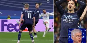Arsene Wenger SAVAGES Jack Grealish for being 'passed too easily' by Dani Carvajal before Real Madrid's vital second goal as legendary Frenchman insists £100m star 'must absolutely fight to stop that cross'