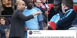 'The curse was real!': Fans highlight the Yaya Toure hoodoo on Pep Guardiola and Man City from 2018 after star's agent insisted 'African shamans won't let him win the Champions League' because he benched Etihad hero in his final season