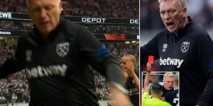 'Did he expect me to score for him?' Eintracht Frankfurt ballboy left baffled by David Moyes after the infuriated West Ham manager was sent off for kicking the ball in frustration at him during his side's Europa League defeat