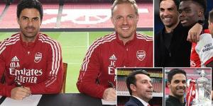'We want to go to the next level': Mikel Arteta vows to take Arsenal into the Champions League as he signs new three-year deal - and his bosses pray feel-good factor will secure top four