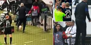 'I apologise... but he threw it back very softly': West Ham boss David Moyes red carded after BOOTING ball at Eintracht Frankfurt ballboy in moment of madness during Europa League semi defeat