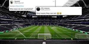 Fans ruthlessly mock Tottenham for finally winning a 'trophy'... but it's only for the Premier League Grounds Team of the Season! (And even Spurs supporters are laughing at themselves...) 
