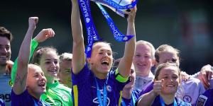 'I'm not known for my worldie goals': Sam Kerr delighted after her two stunning volleys helped Chelsea beat Manchester United to seal third straight Women's Super League title
