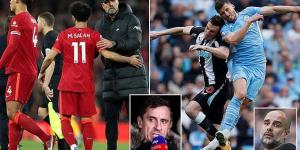 Gary Neville insists the Premier League title race is 'NOT over yet' with Ruben Dias' injury handing a 'boost' to Liverpool's chances - and ex-Man Utd defender believes Wolves or West Ham could shock Pep Guardiola's side 