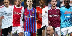De Jong and Rice to solve midfield weakness, Osimhen or Nunez to supply the goals and Timber and Torres to patch up a leaky defence... The Man United transfer targets Erik ten Hag may have discussed at his Amsterdam planning meeting