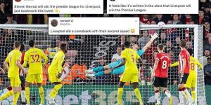Liverpool fans on social media revel in their 'reserve' side completing the turnaround at Southampton to ensure the title race goes down to the final day as Jurgen Klopp praises his fringe players for 'outstanding' performance