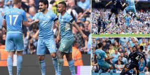 Manchester City 3-2 Aston Villa: Ilkay Gundogan comes off the bench to score two late goals and seal ANOTHER final day comeback win for Pep Guardiola's side to clinch the Premier League title