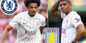 Chelsea and Aston Villa are looking to poach defenders Jules Kounde and Diego Carlos from Sevilla as the Spanish club face a financial squeeze