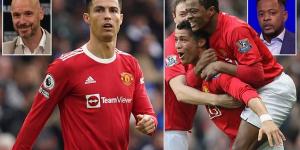 'Where would we be if he wasn't in this squad?': Patrice Evra launches a passionate defence of Cristiano Ronaldo amid calls for Erik ten Hag to offload the Man United superstar this summer, insisting his former team-mate 'will still score goals at 40'