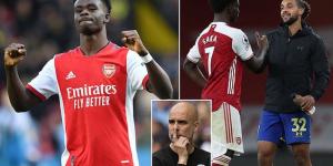 Theo Walcott warns Bukayo Saka that his 'playing opportunities will be limited at Manchester City' if he quits Arsenal to join the Premier League champions - but he admits the move 'is such a hard thing for any player to turn down'