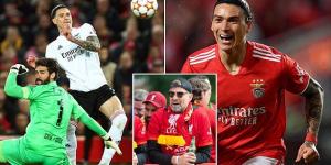 Liverpool 'agree personal terms' with Darwin Nunez as Uruguayan striker's club-record £85m transfer from Benfica moves a stage closer with the Reds set to replace Bayern-bound Sadio Mane in their forward line